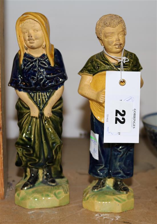 Two Continental pottery figures(-)
